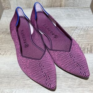 Rothy’s *size 9.5*Pointed Knit Ballet Flats in Berry Pink